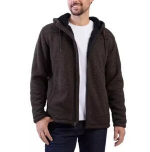 Rugged Elements Men's Fleece Lined Mountain Zip Hoodie Jacket Thick Size M Brown